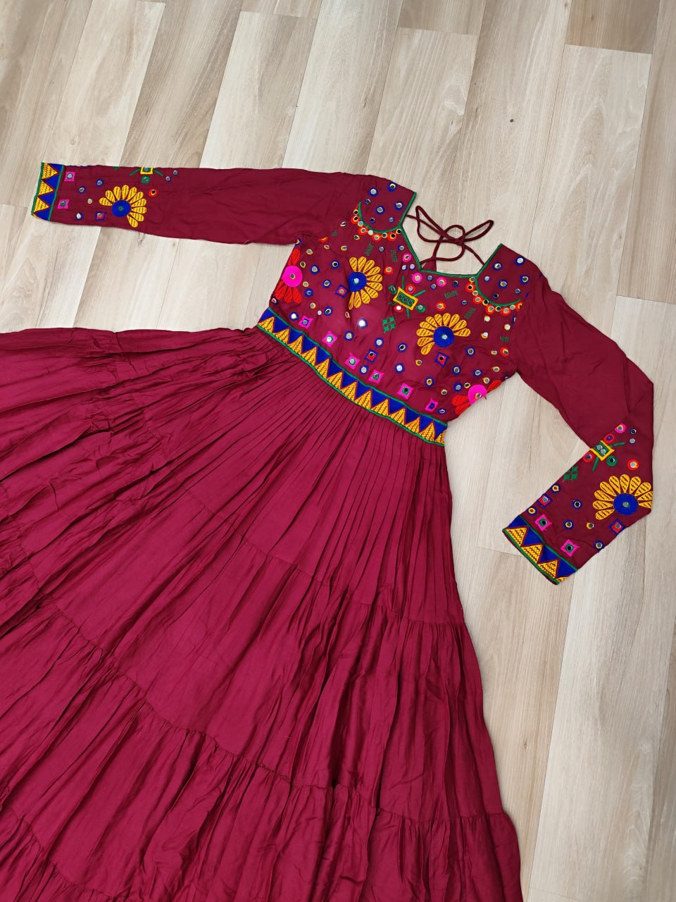 Rayon Gown with Kutchi Gamthi work
