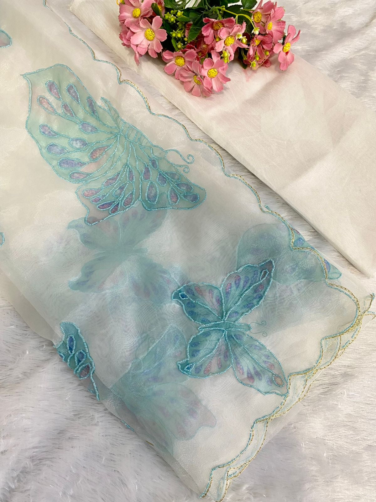Butterfly organza Saree