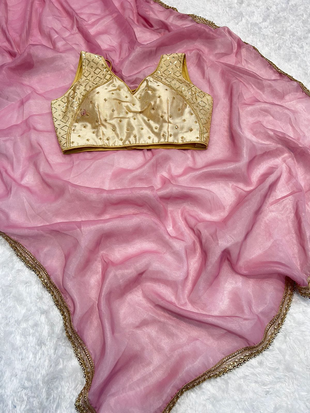 Janhvi Kapoor inspired Satin Organza Saree