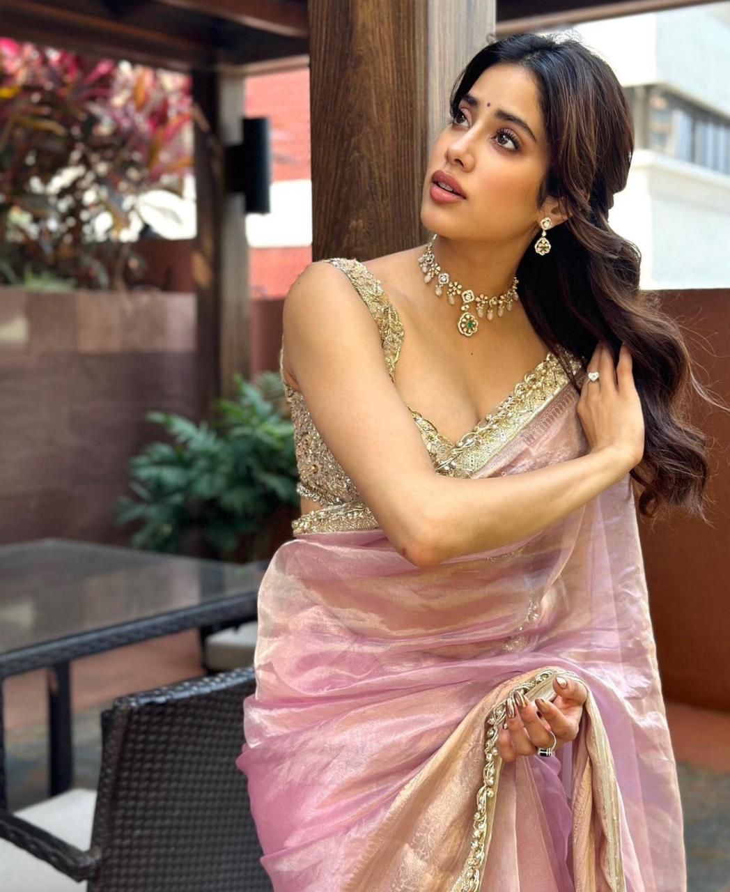 Janhvi Kapoor inspired Satin Organza Saree