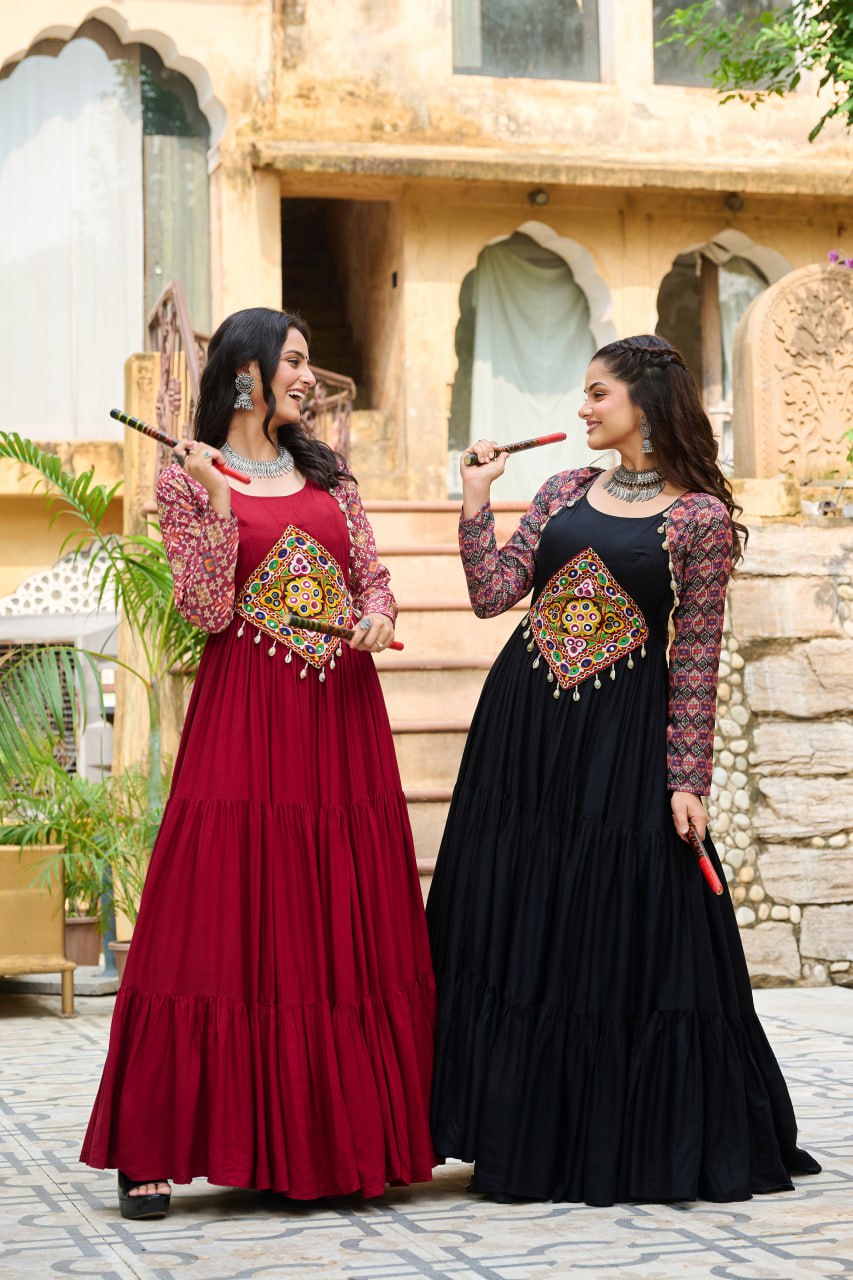 Kutchi Gamthi Embroidered Work Gown