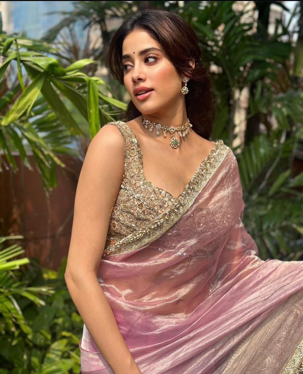 Janhvi Kapoor inspired Satin Organza Saree