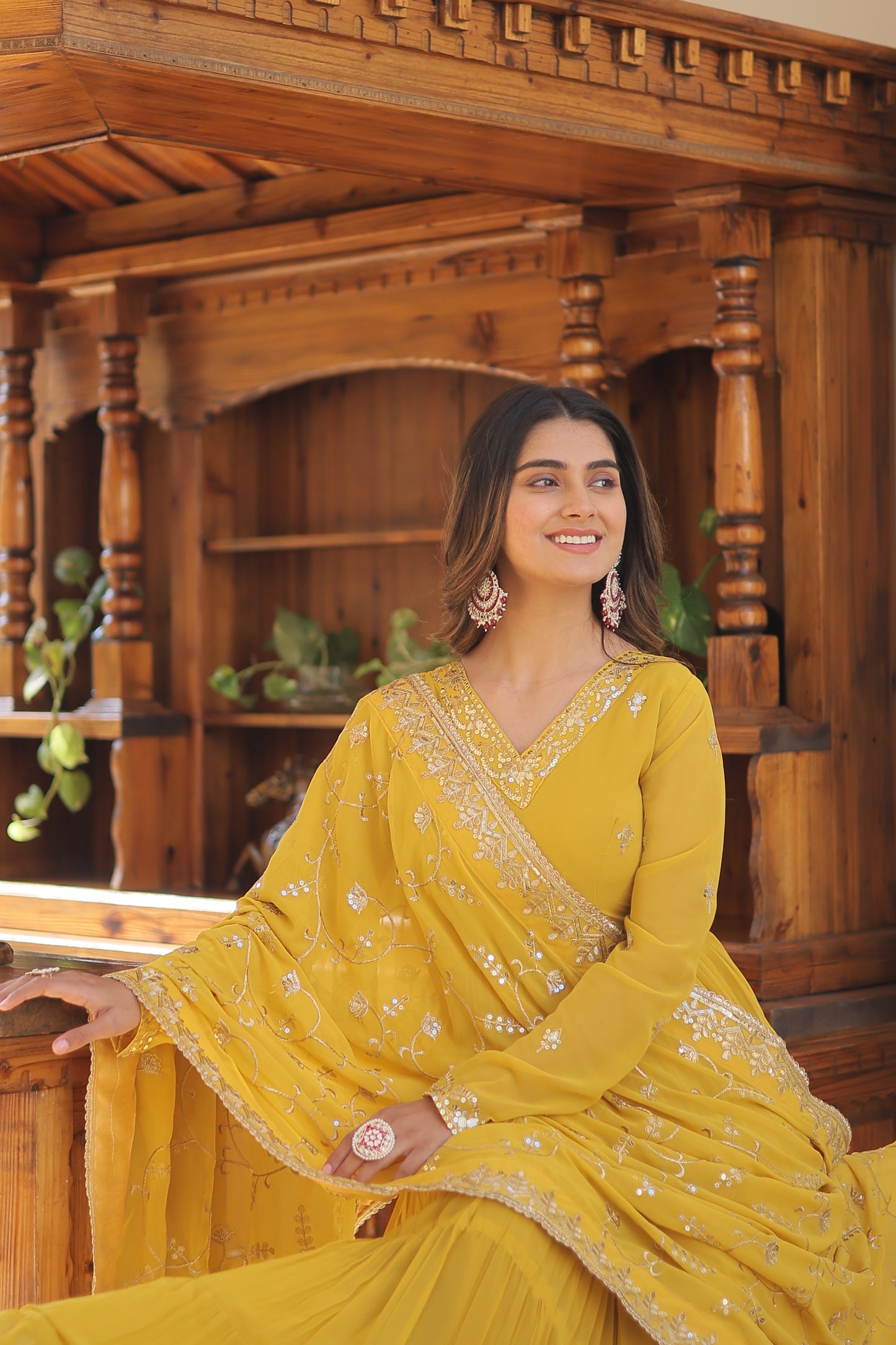 Unique color elegant and flared gown