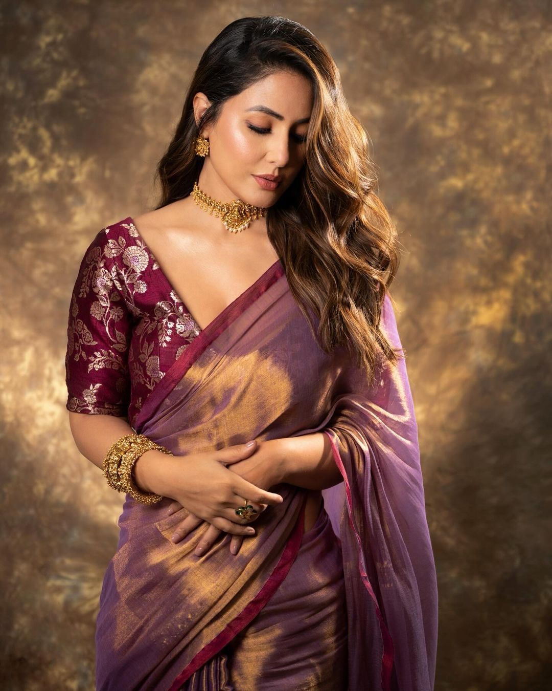 Hina khan inspired Silk Saree