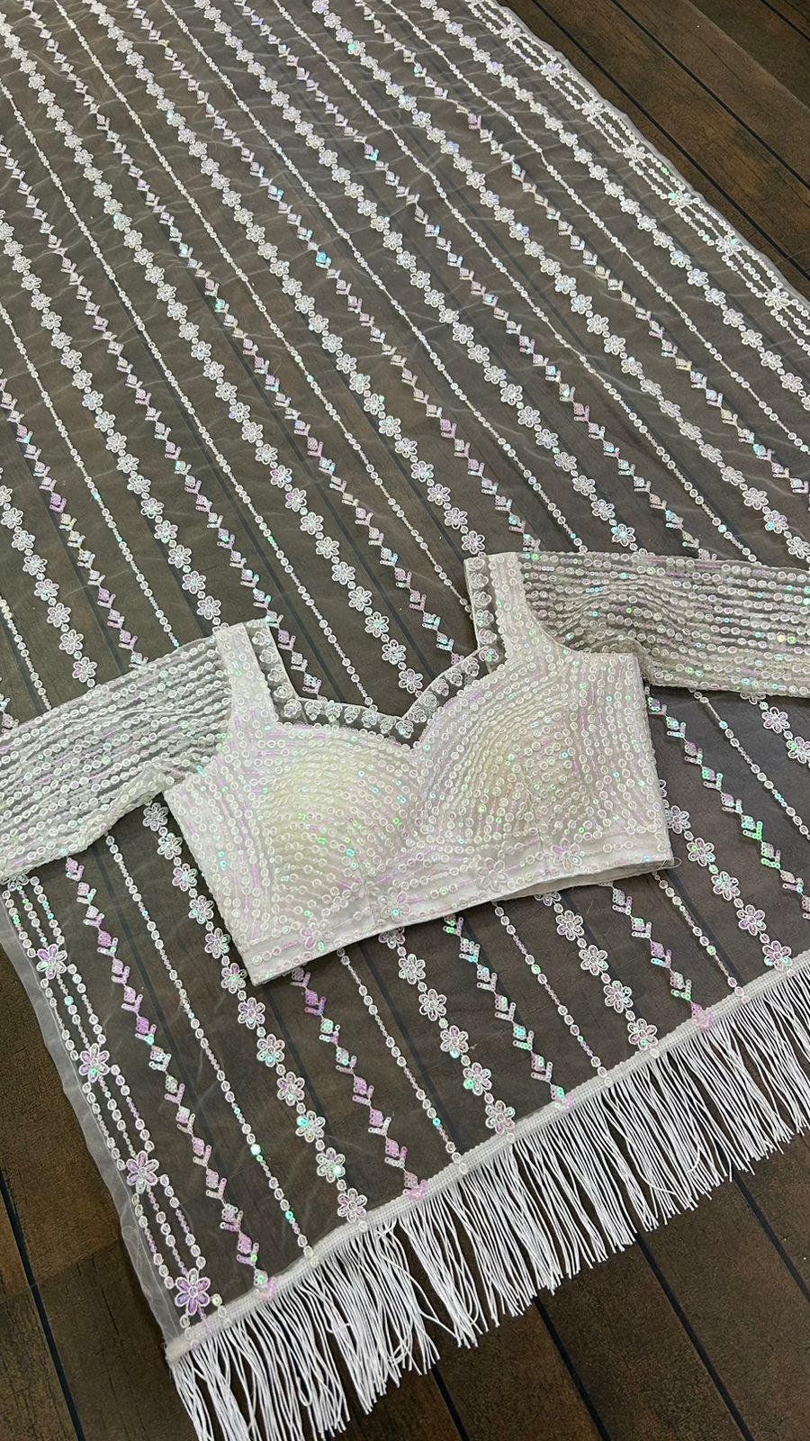 Mono Net Sequins Designer Saree