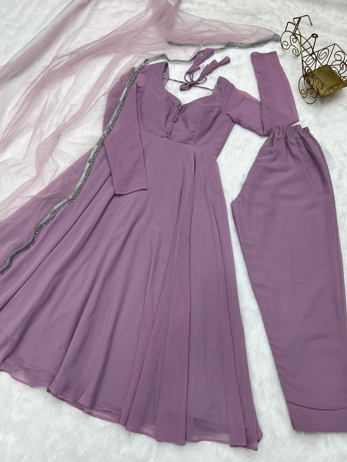 Mauve Georgette Anarkali