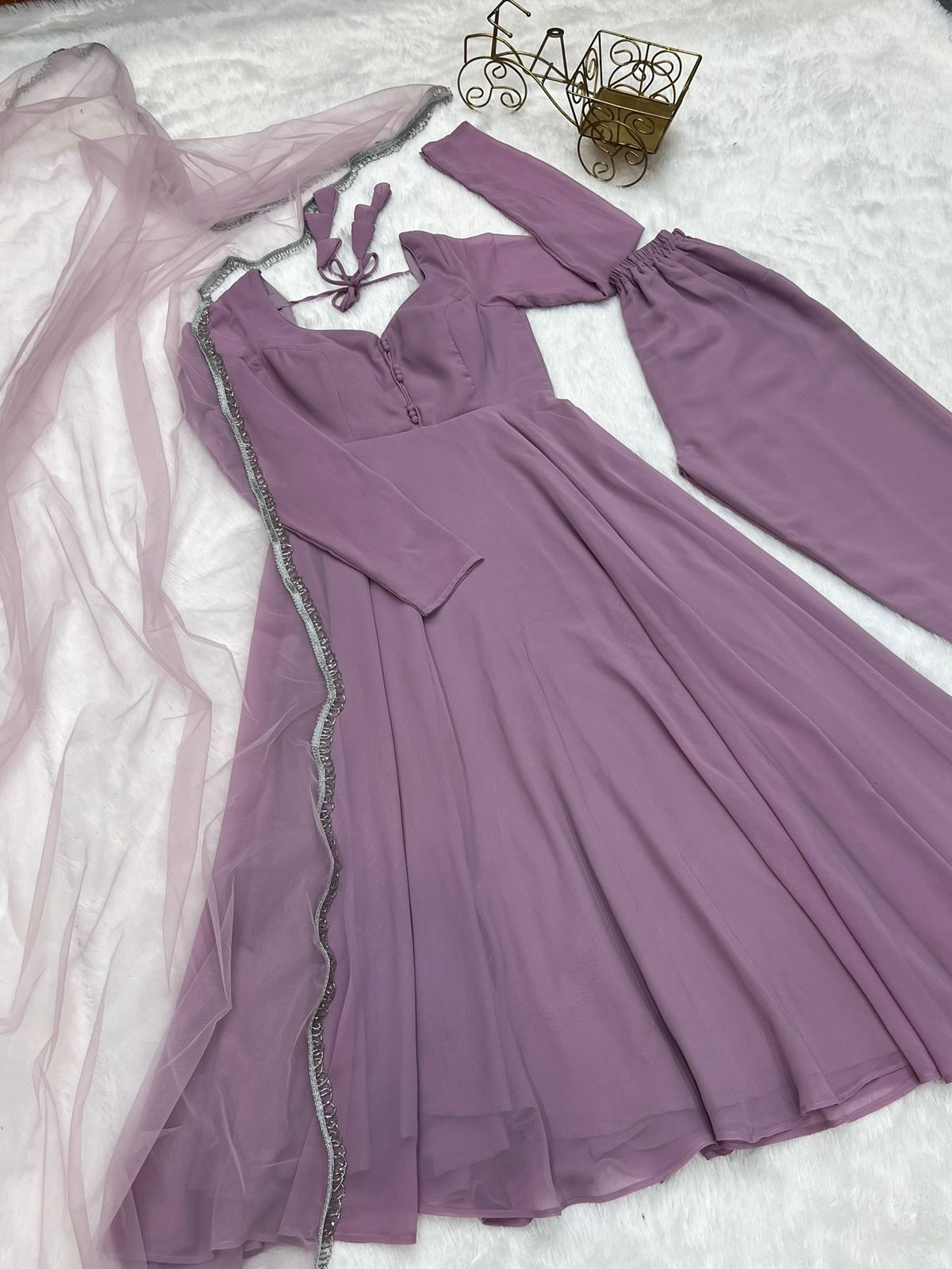 Mauve Georgette Anarkali