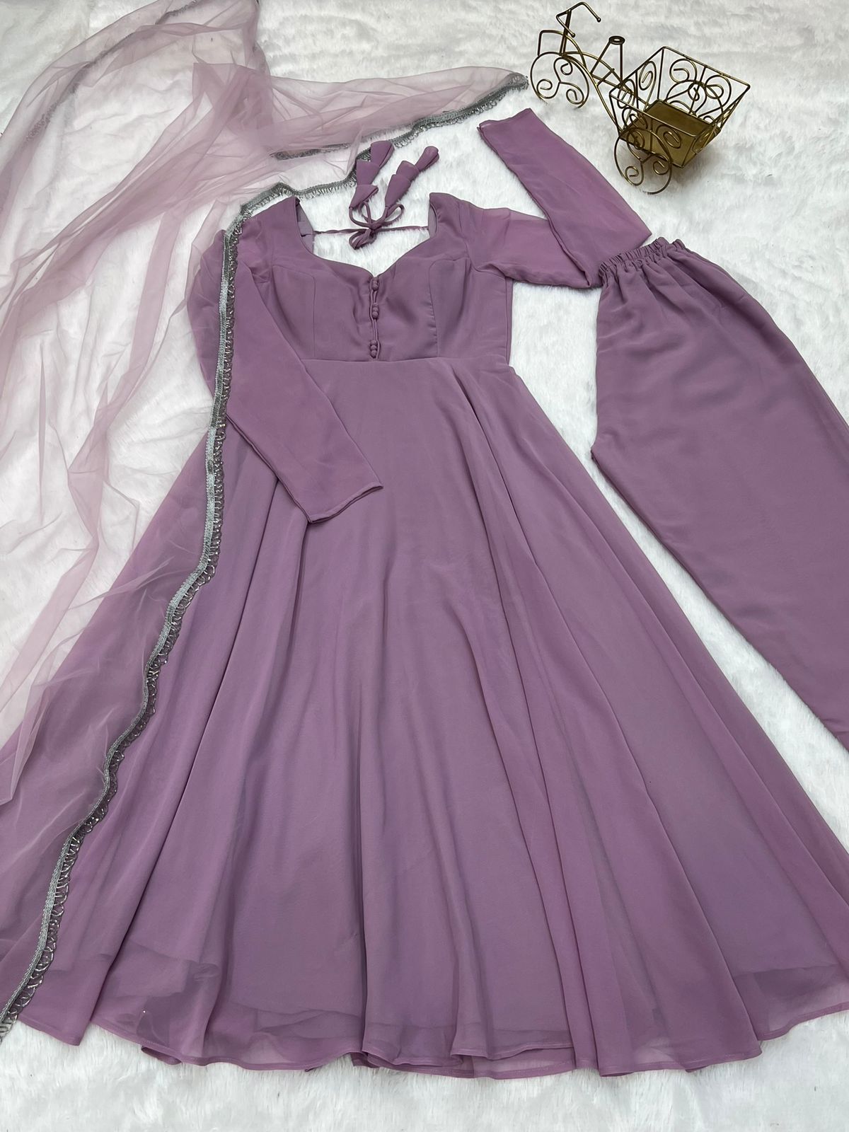 Mauve Georgette Anarkali