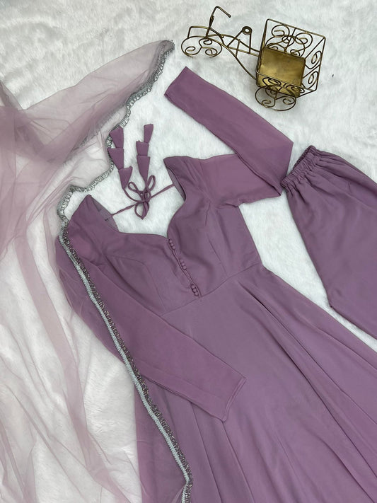 Mauve Georgette Anarkali