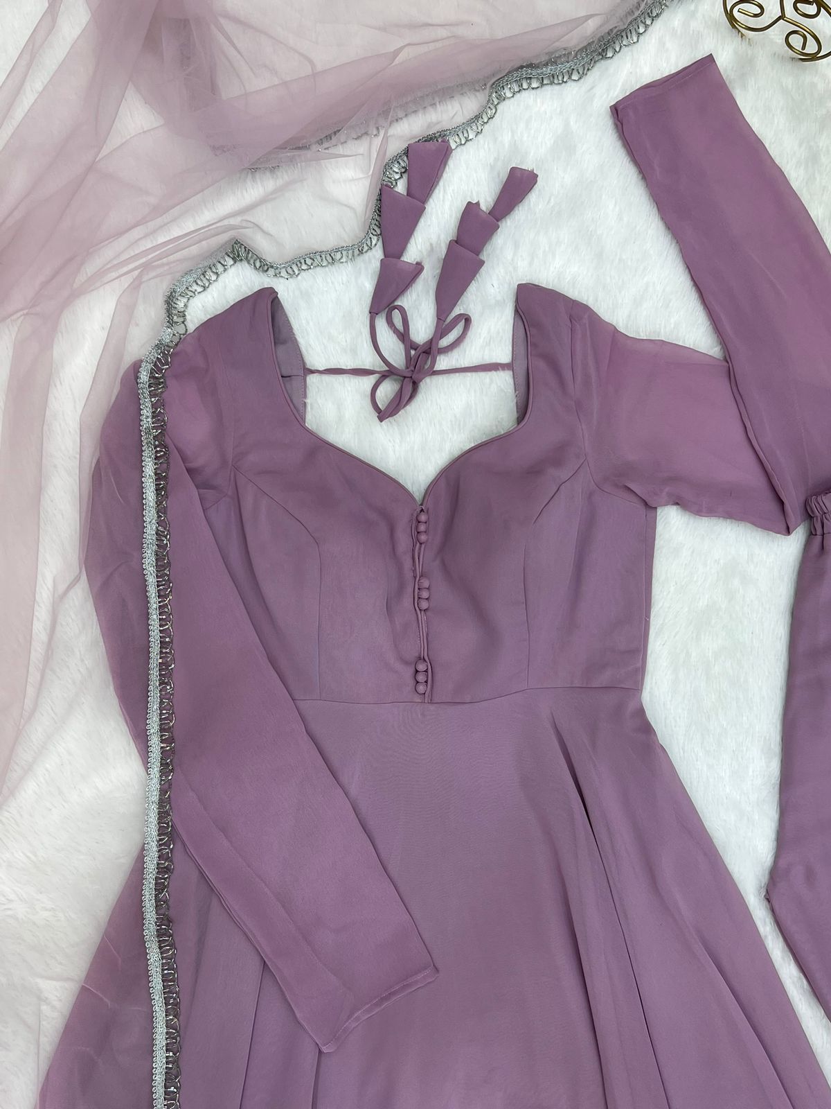 Mauve Georgette Anarkali