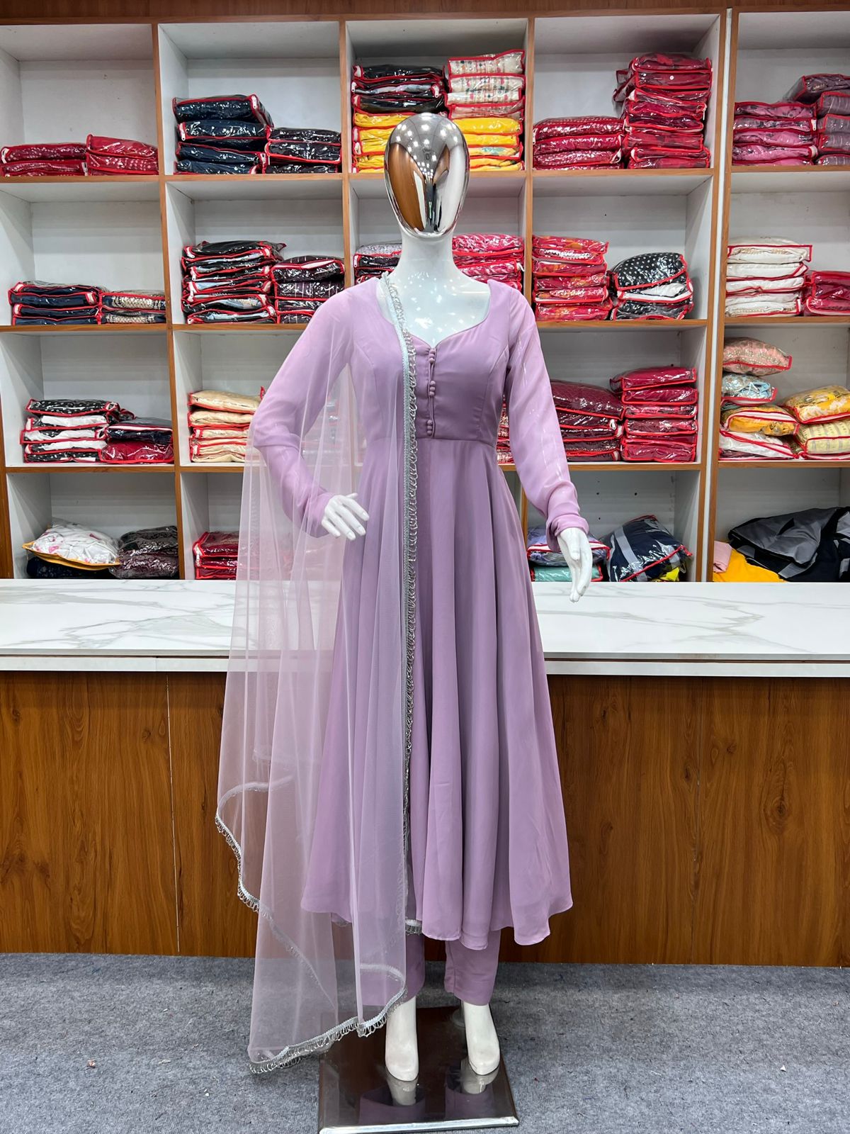 Mauve Georgette Anarkali
