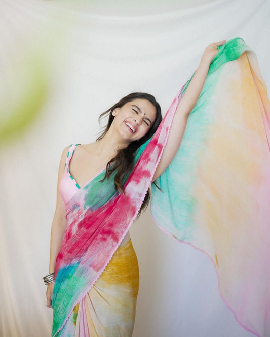 Alia Bhatt Rainbow Saree