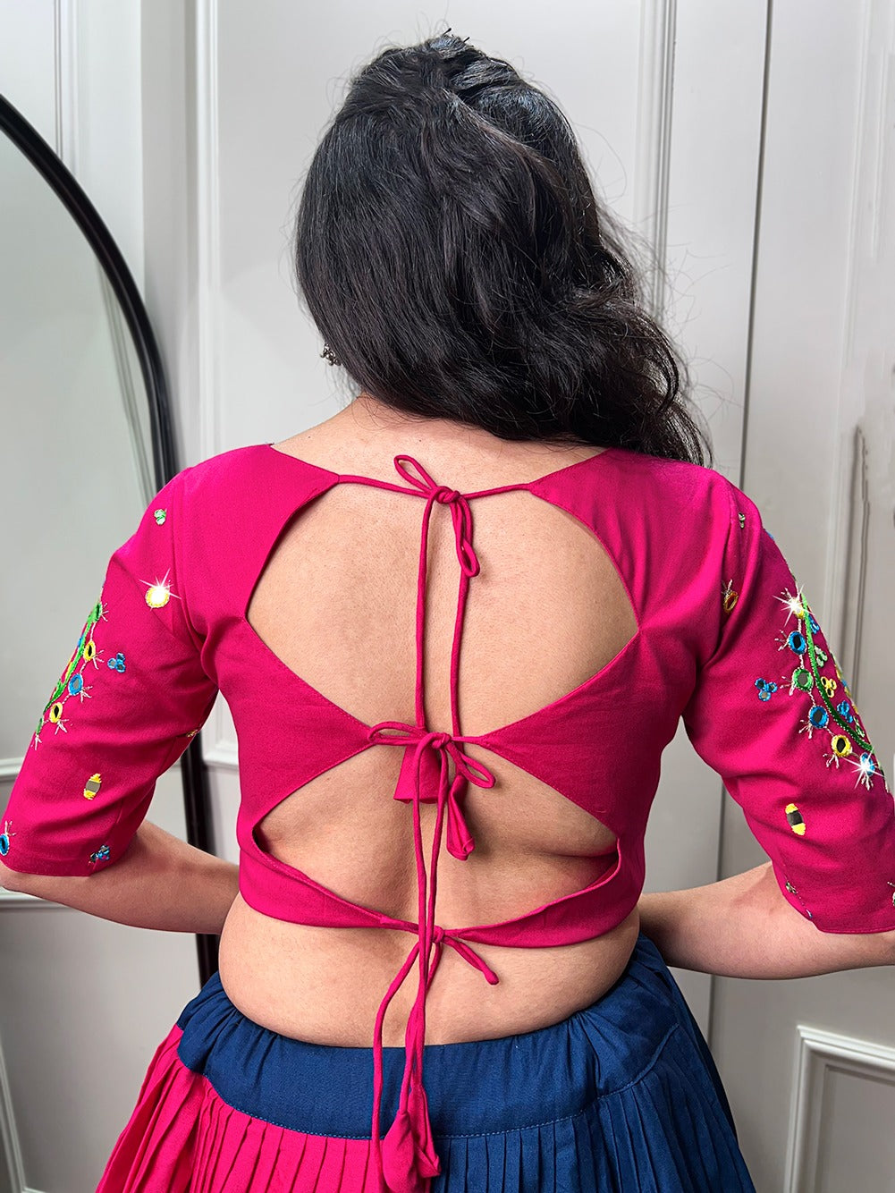 Mirror handwork and Gamthi work Chaniya Choli