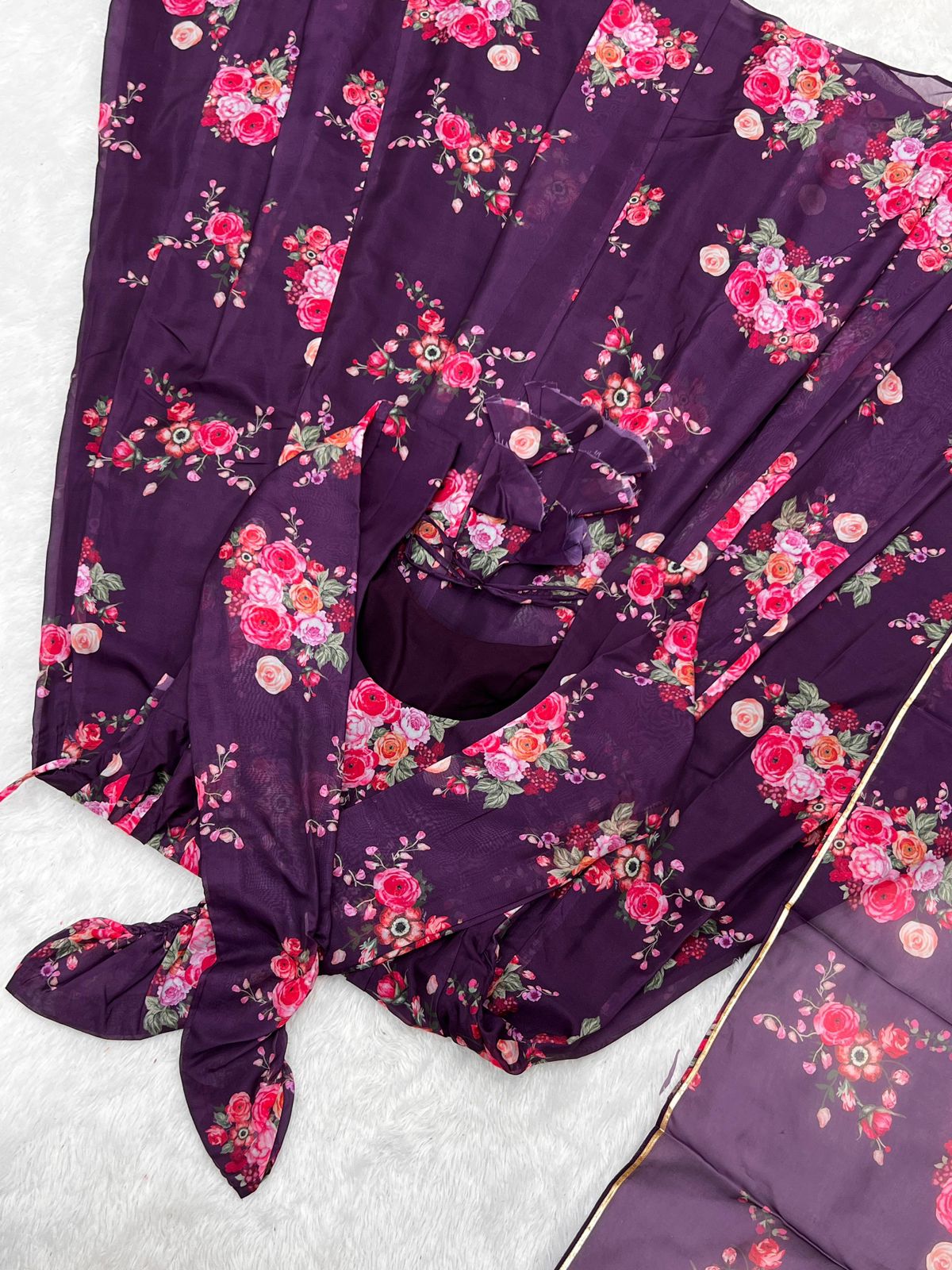 Floral Organza Anarkali cum Gown