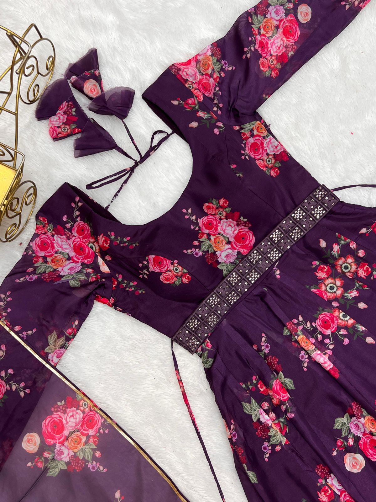 Floral Organza Anarkali cum Gown