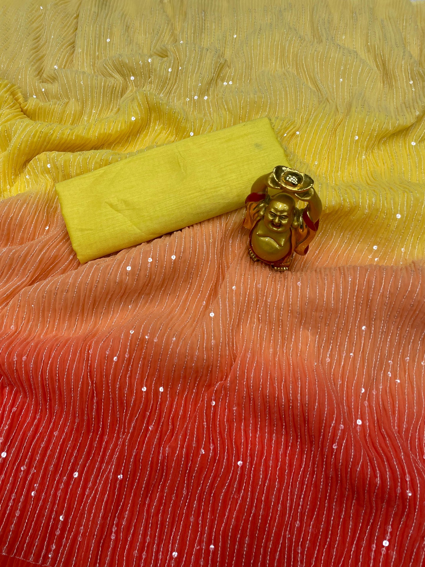Alia Bhatt Yellow Saree in Crush sequins