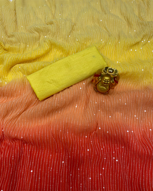Alia Bhatt Yellow Saree in Crush sequins
