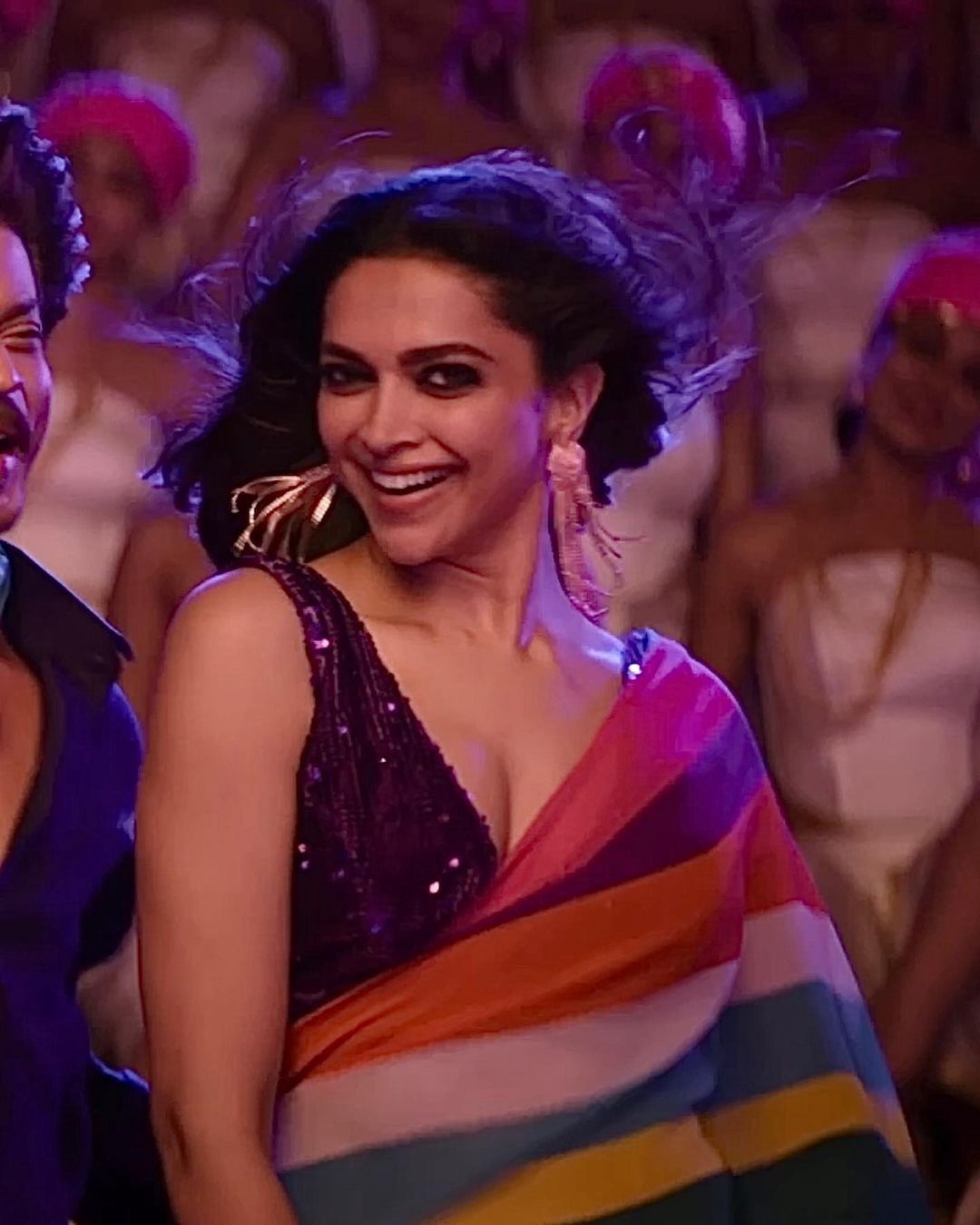 Deepika Padukone Multi-color Saree