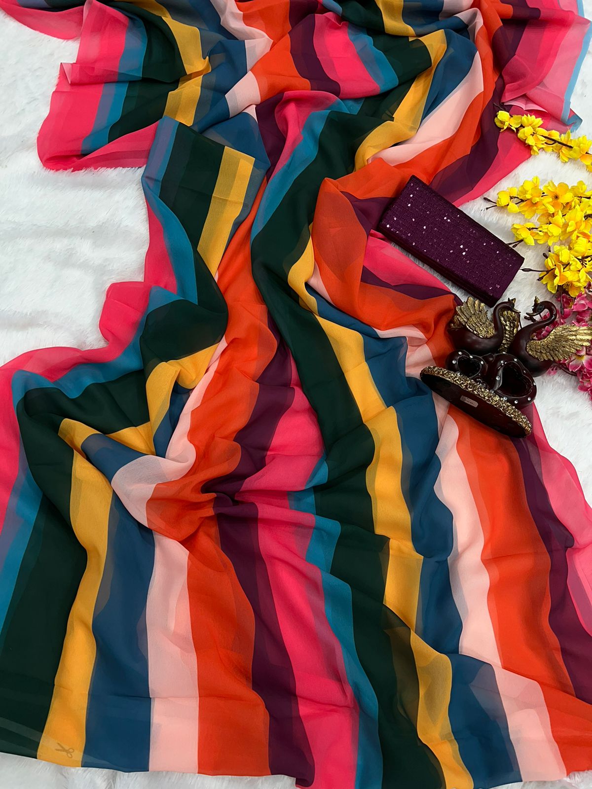 Deepika Padukone Multi-color Saree