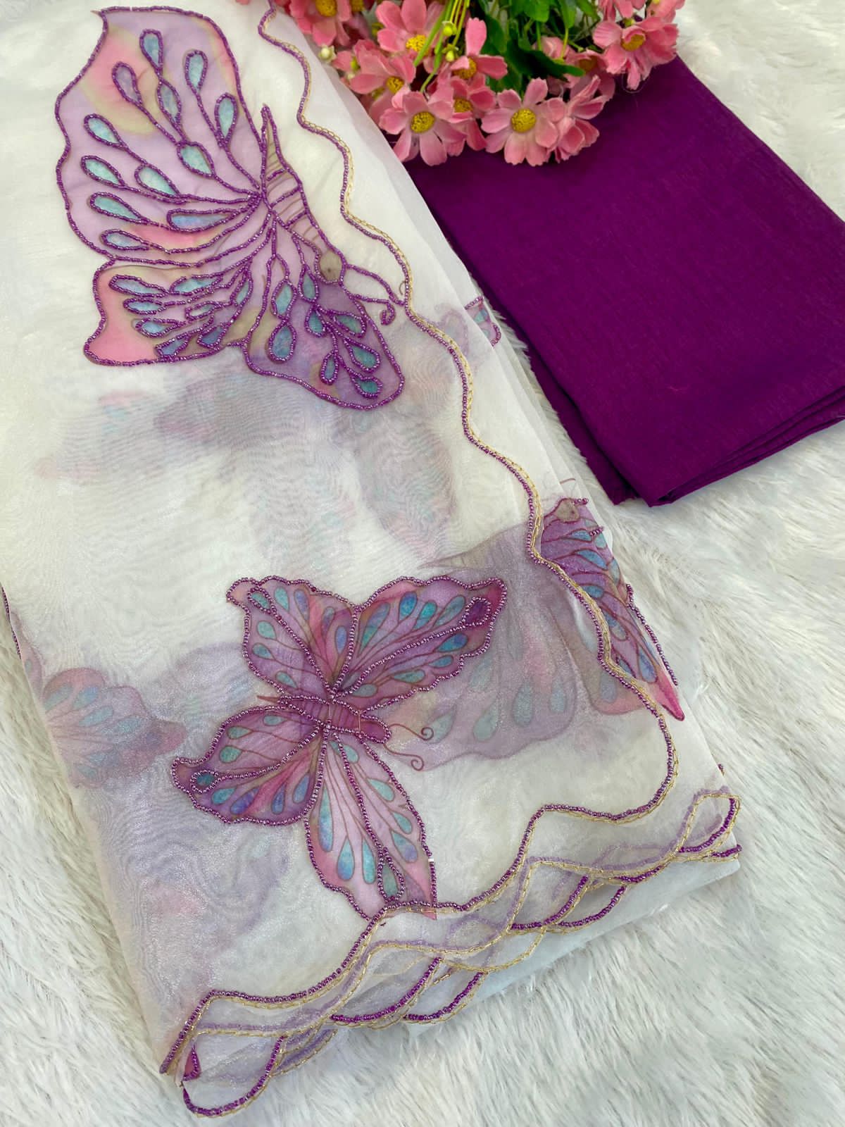 Butterfly organza Saree