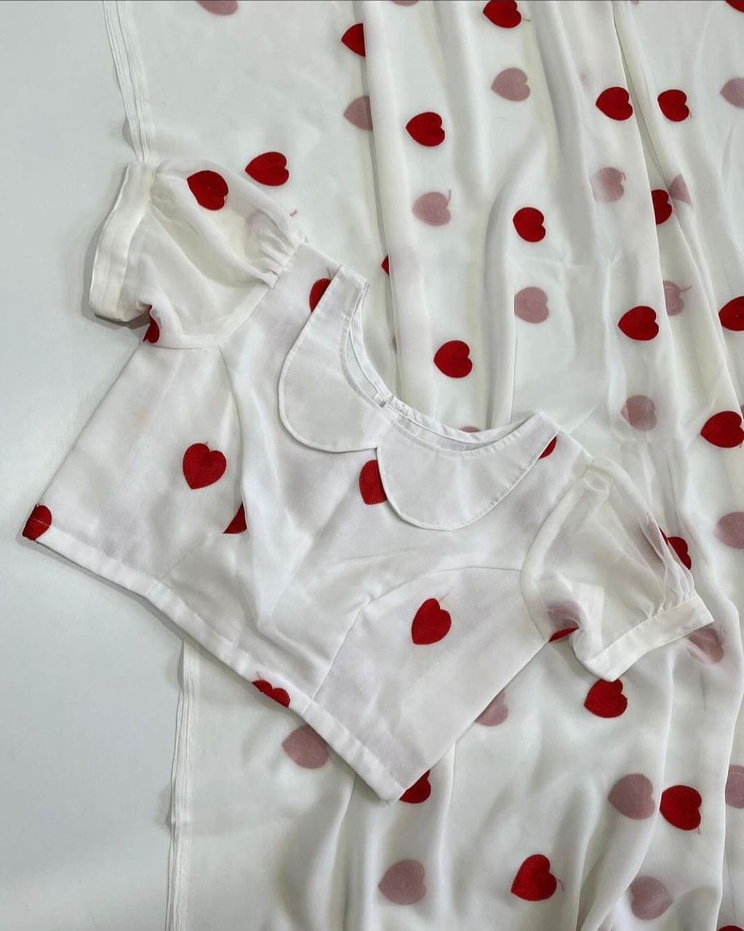 Heart embroidered Saree