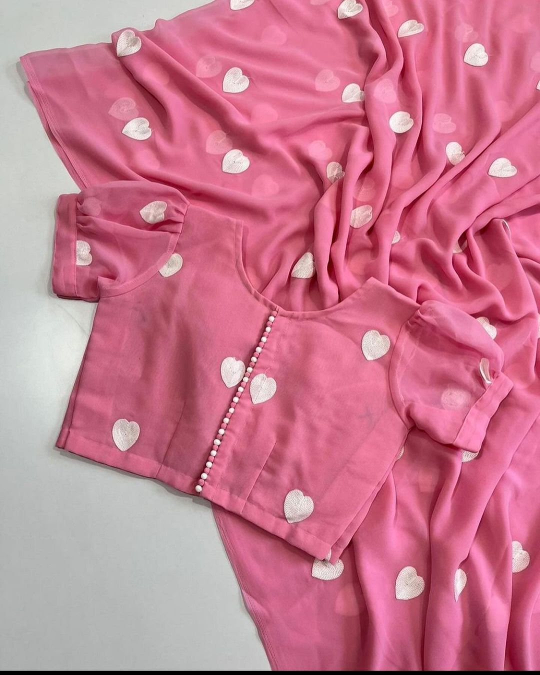 Heart embroidered Saree