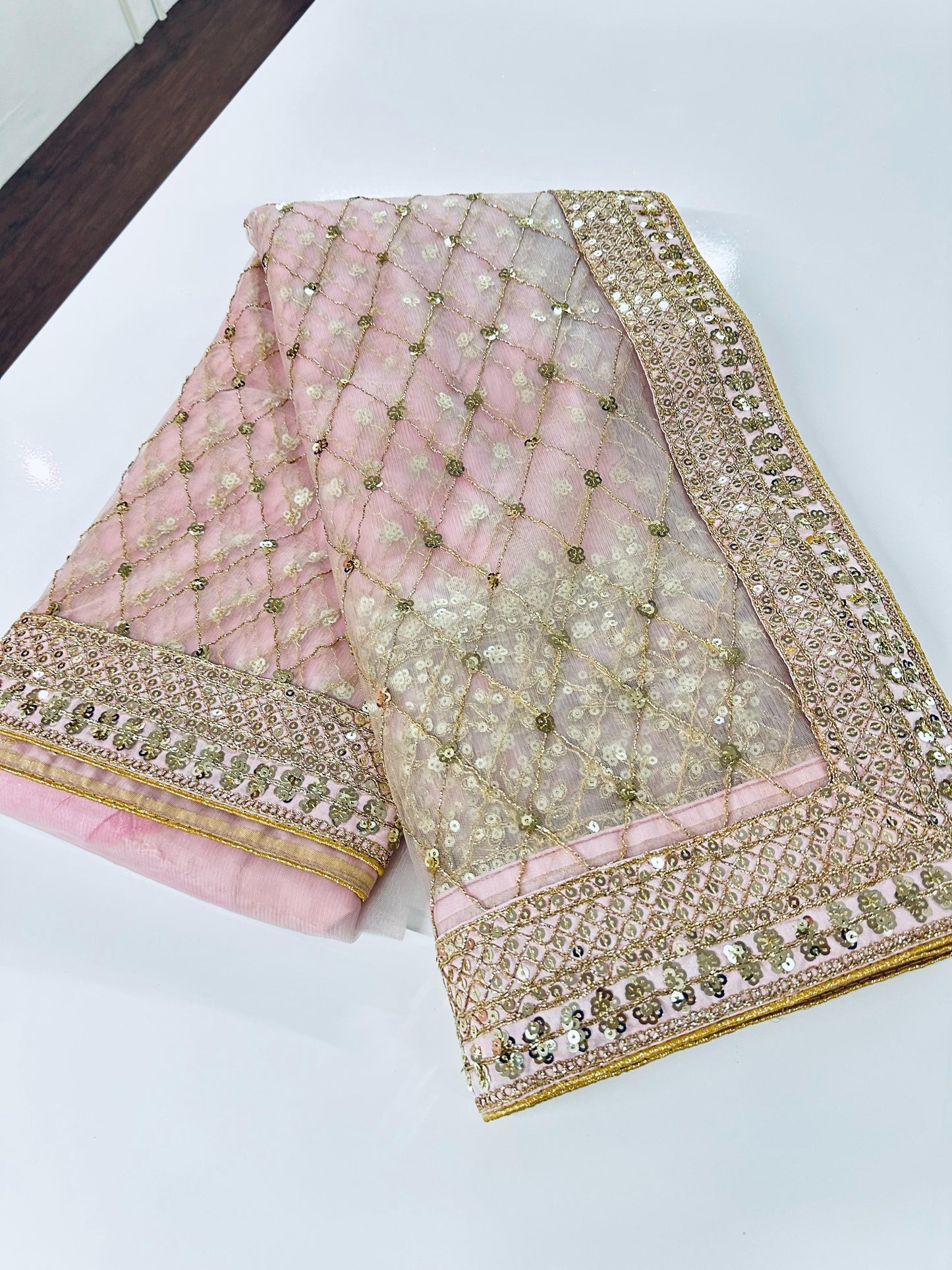 Net Sequins Designer Saree