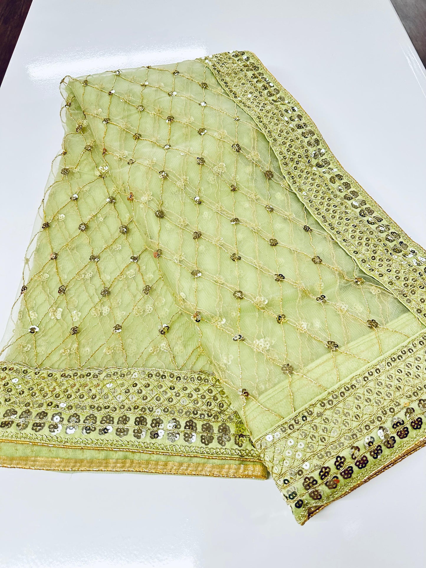 Net Sequins Designer Saree