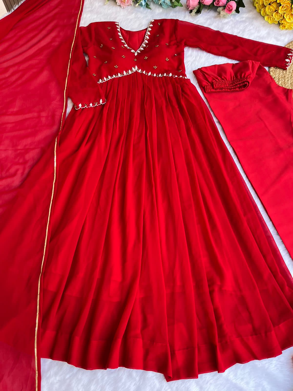 Beautiful Red Anarkali