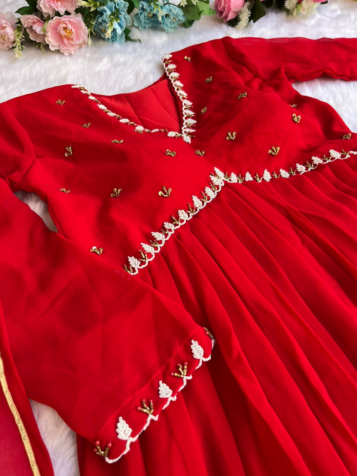Beautiful Red Anarkali