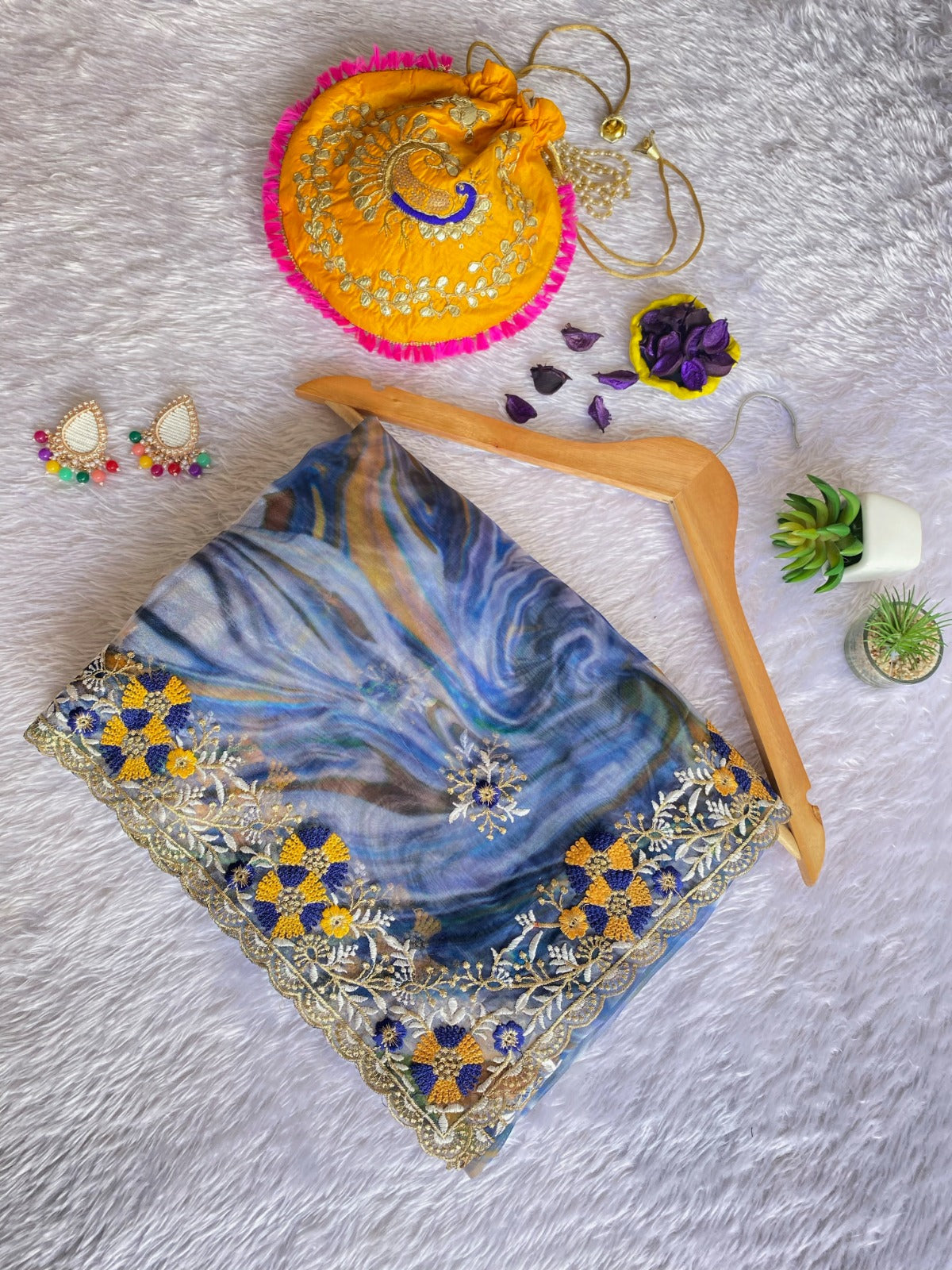Organza Multicolored saree