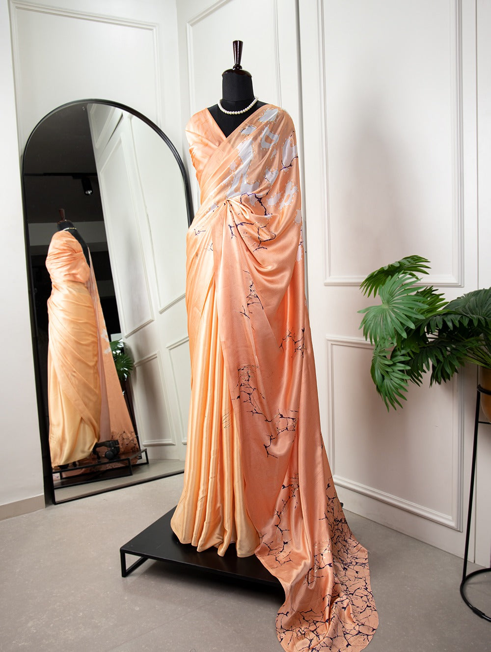 Beautiful Satin Printed Saree