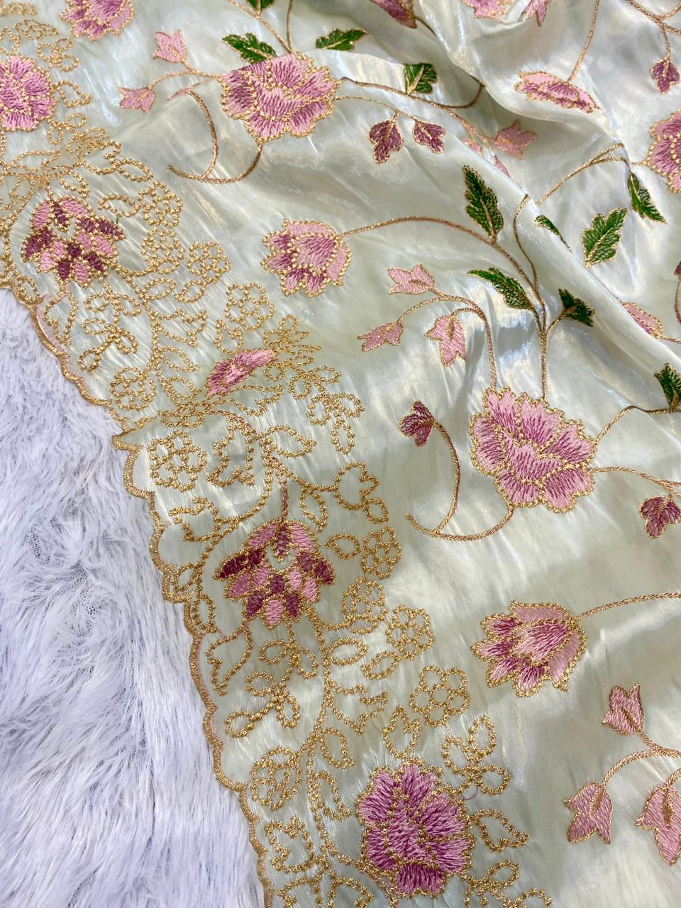 Designer Motif and Zari Work saree