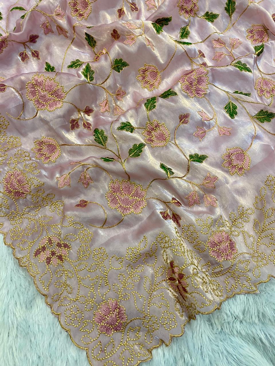 Designer Motif and Zari Work saree