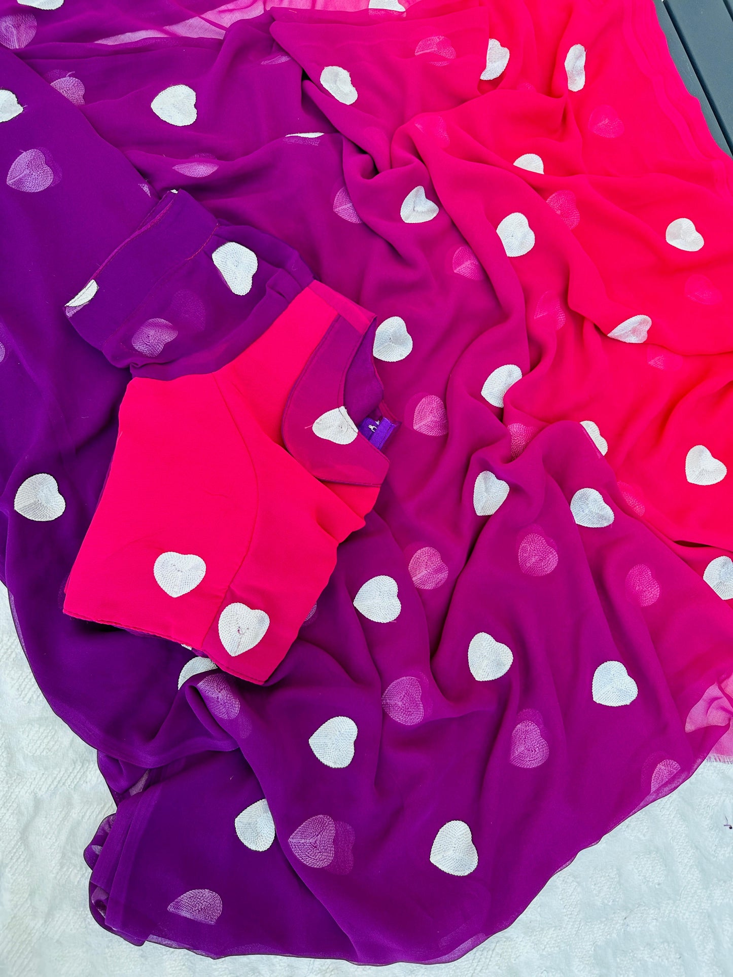 Valentine Special Heart Saree