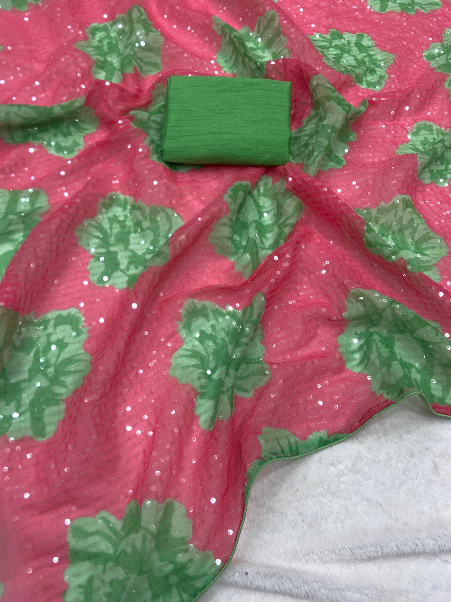 Masaba Inspired Floral Sequins Saree