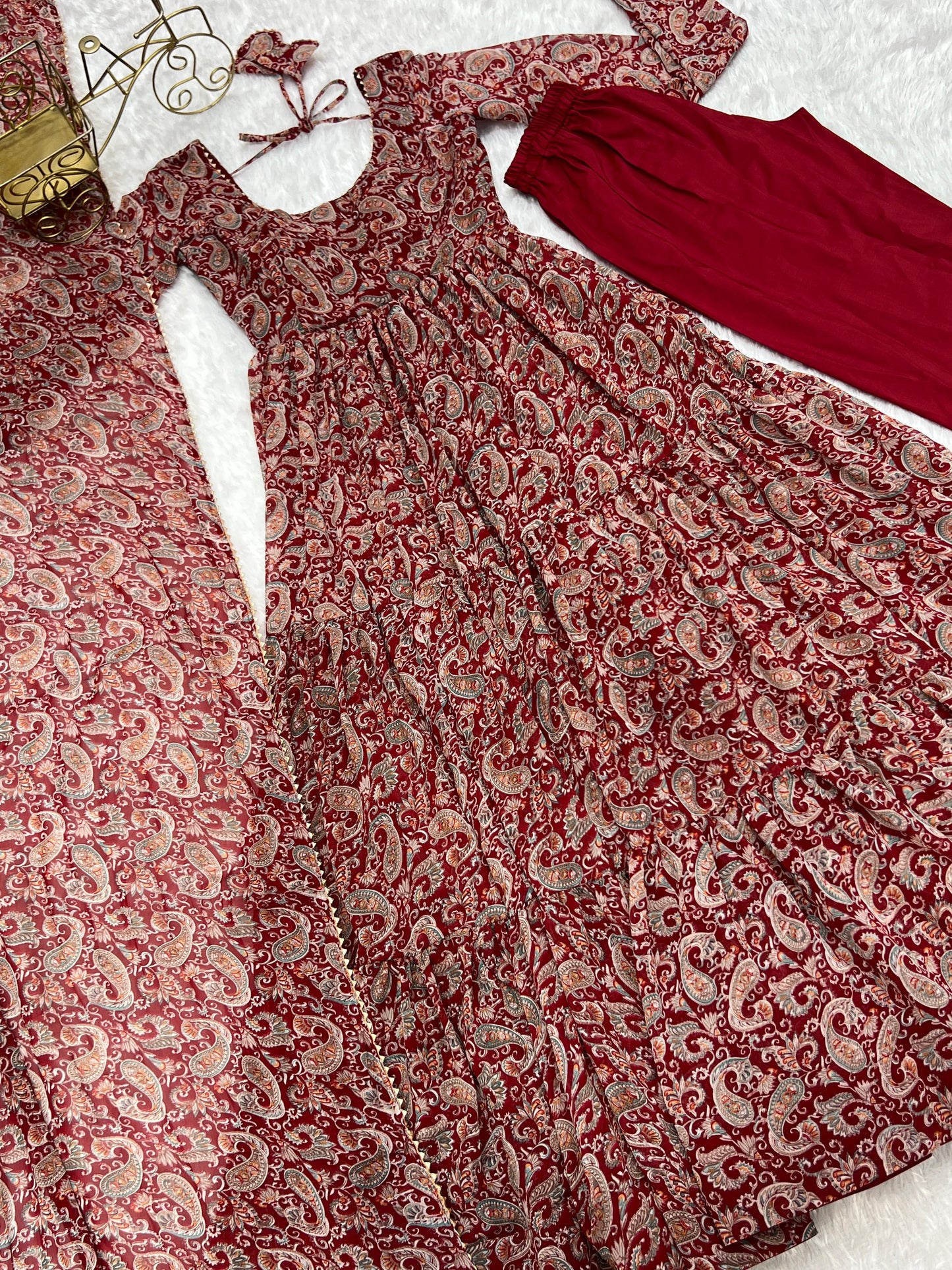 Three Layered Kalamkari Print Anarkali
