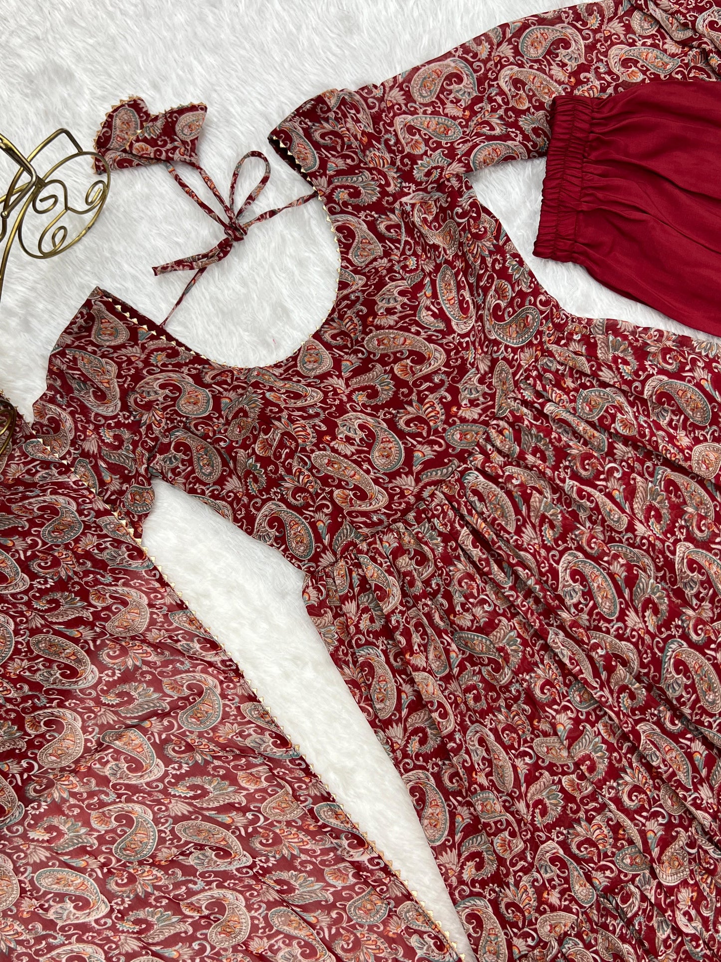 Three Layered Kalamkari Print Anarkali