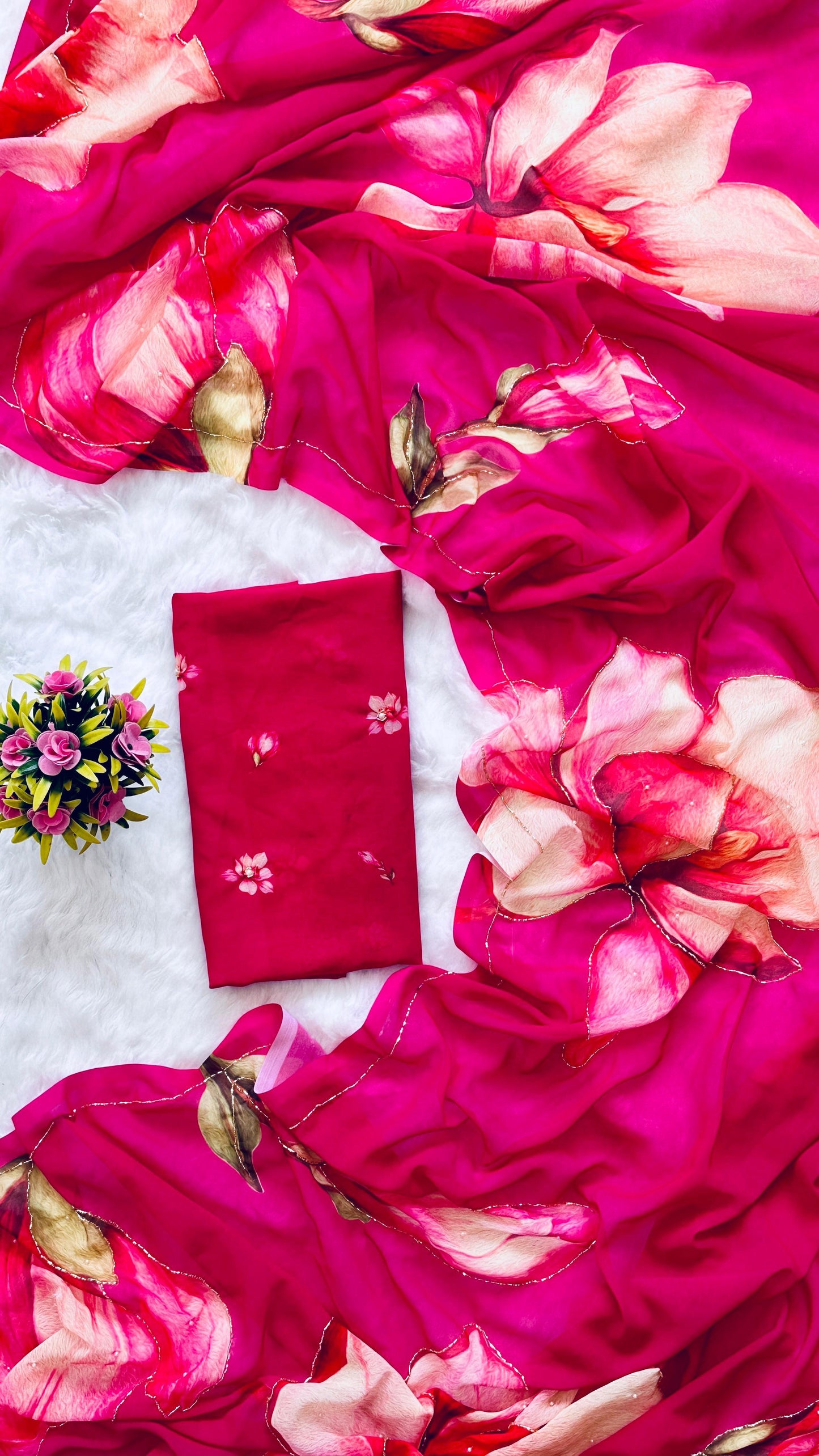 Tulip Georgette Saree with Handwork