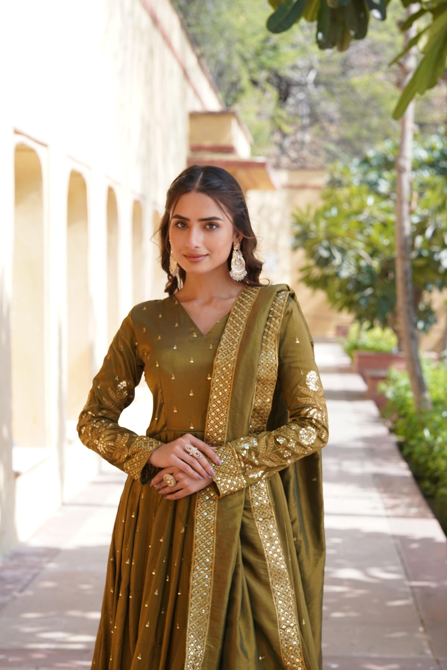 Festive Wear Gown with Sequins embroidered work