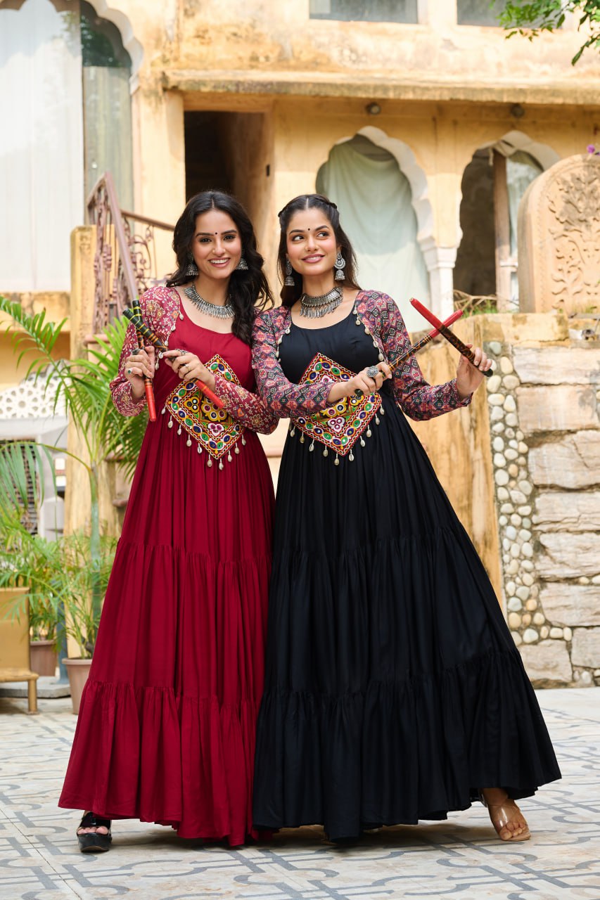 Kutchi Gamthi Embroidered Work Gown