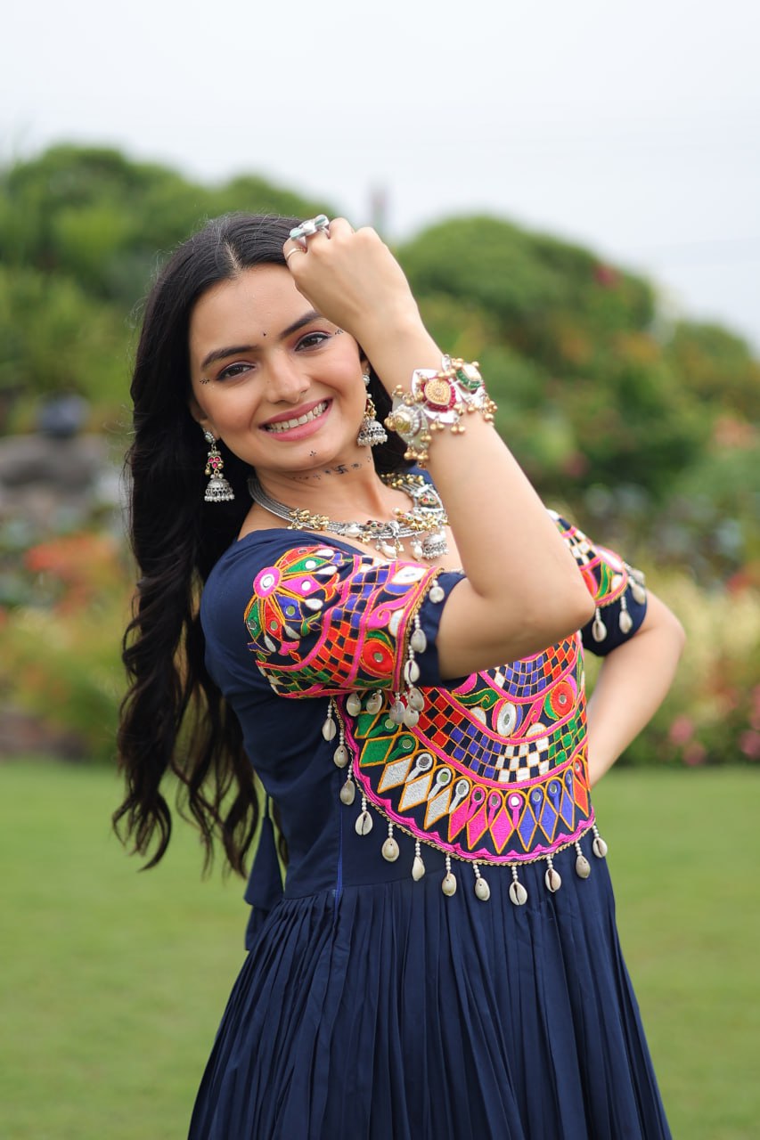 Rayon Gown with Kutchi Gamthi Work