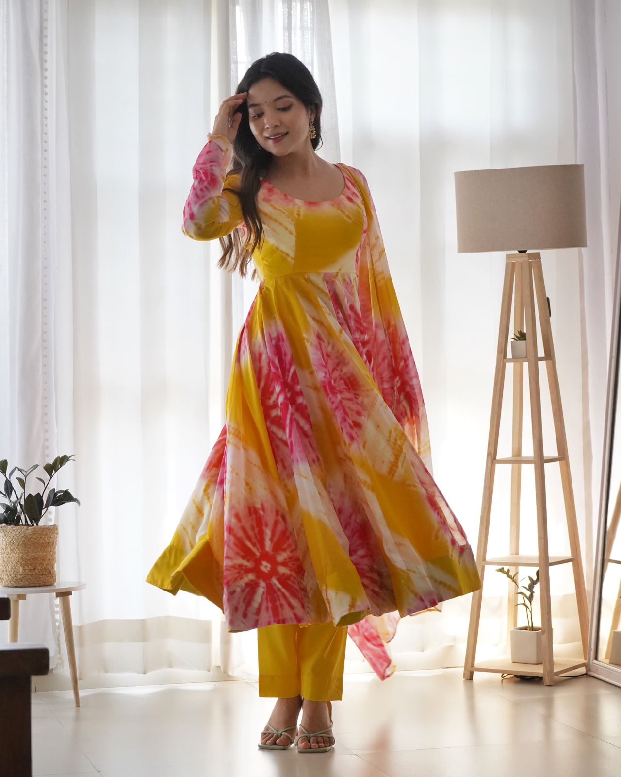 Yellow Organza Anarkali
