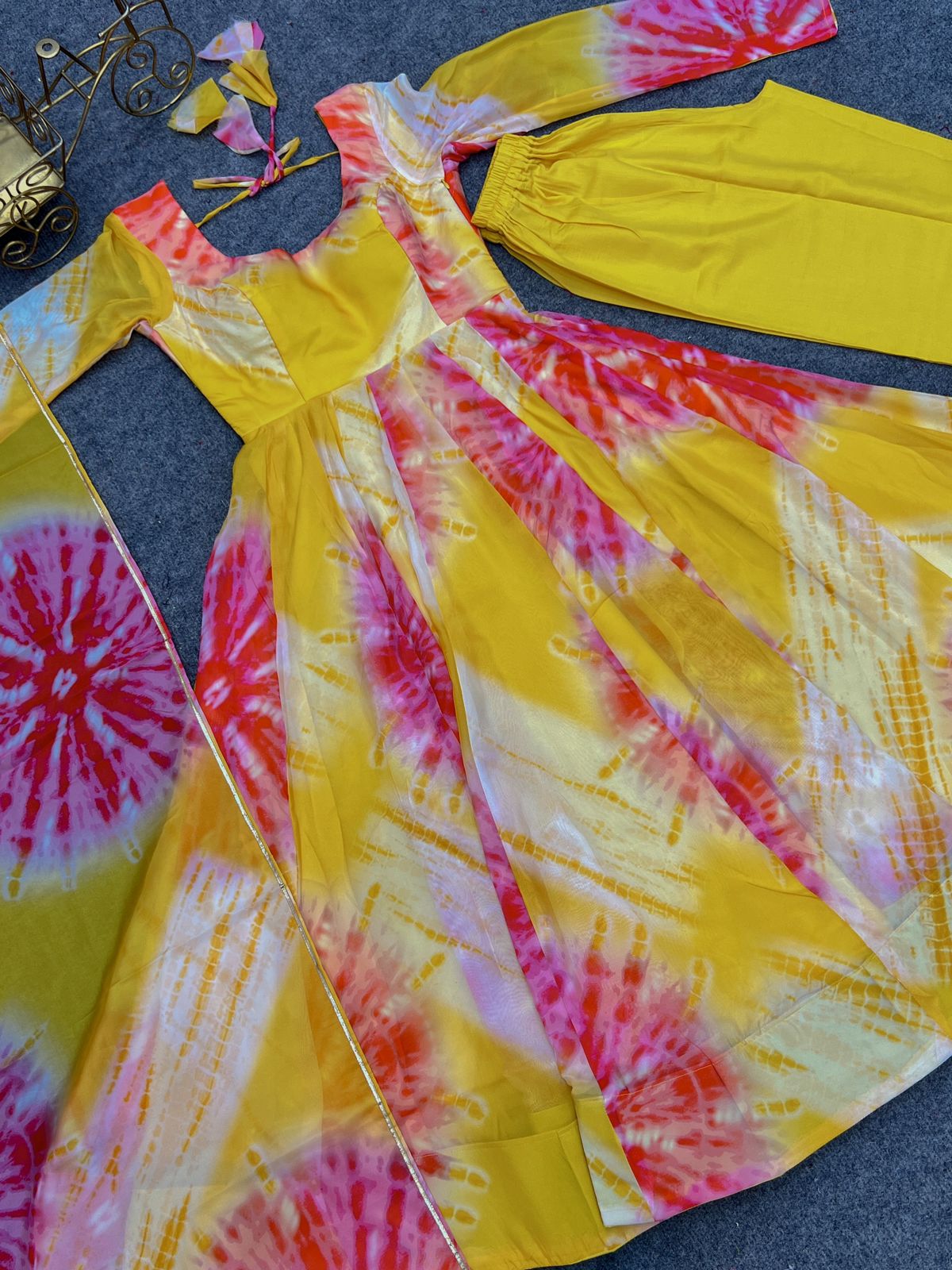 Yellow Organza Anarkali