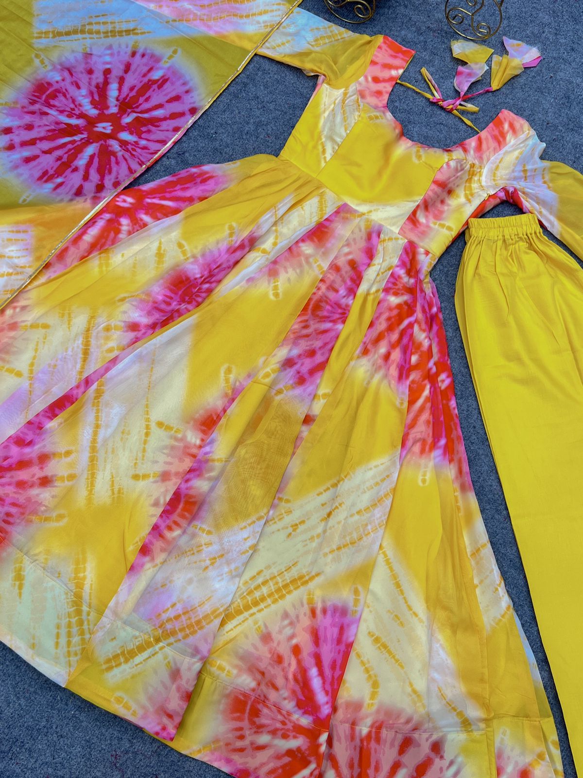 Yellow Organza Anarkali