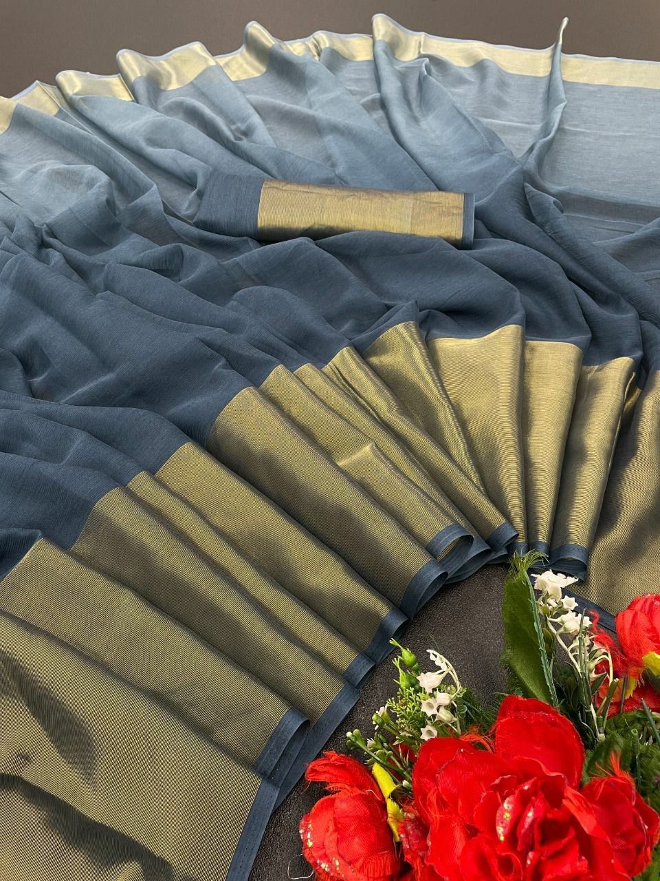 Chiffon double shade saree