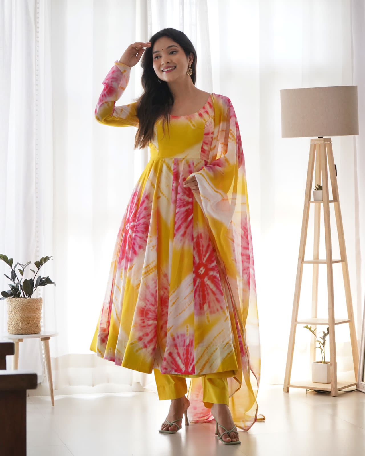 Yellow Organza Anarkali
