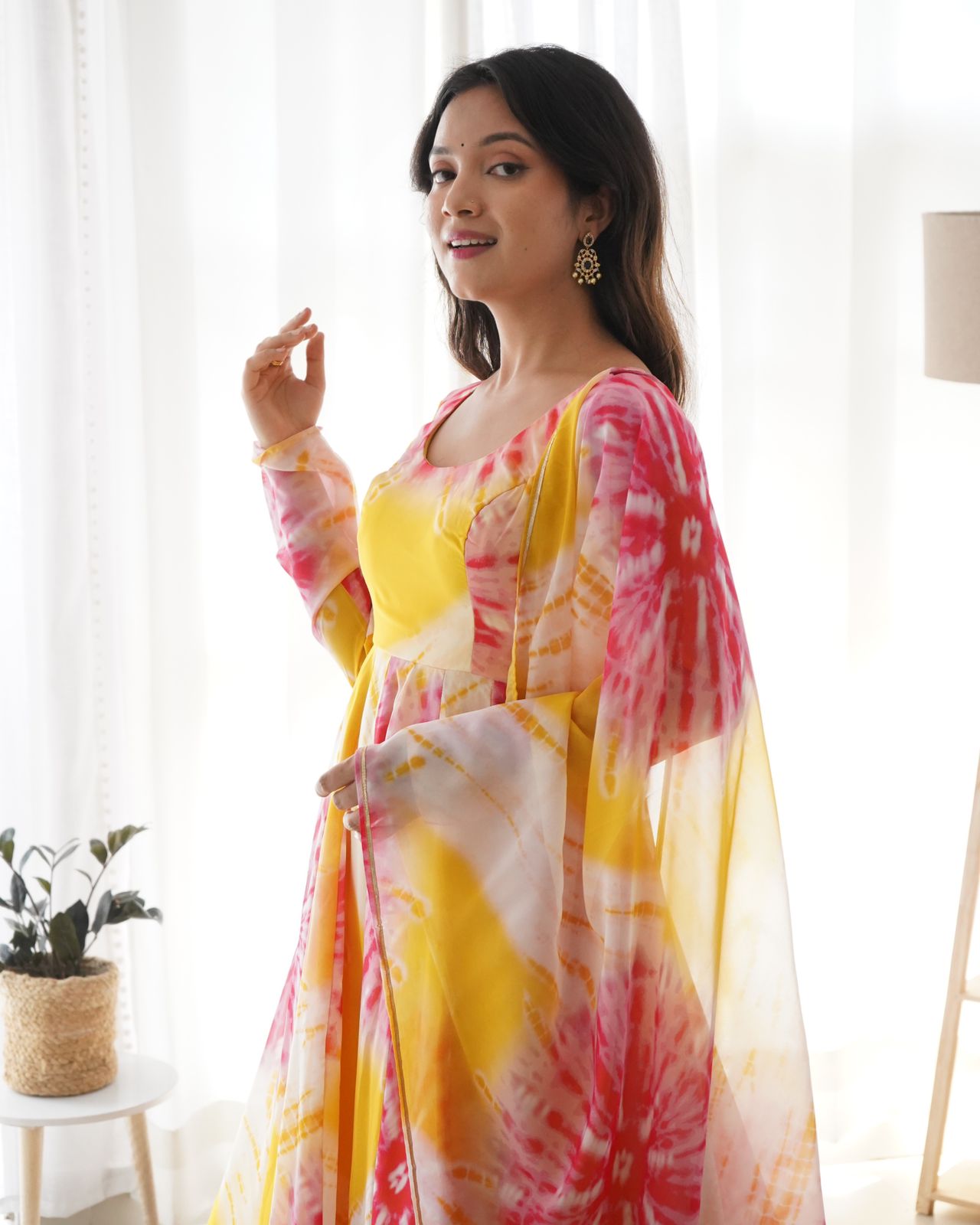 Yellow Organza Anarkali