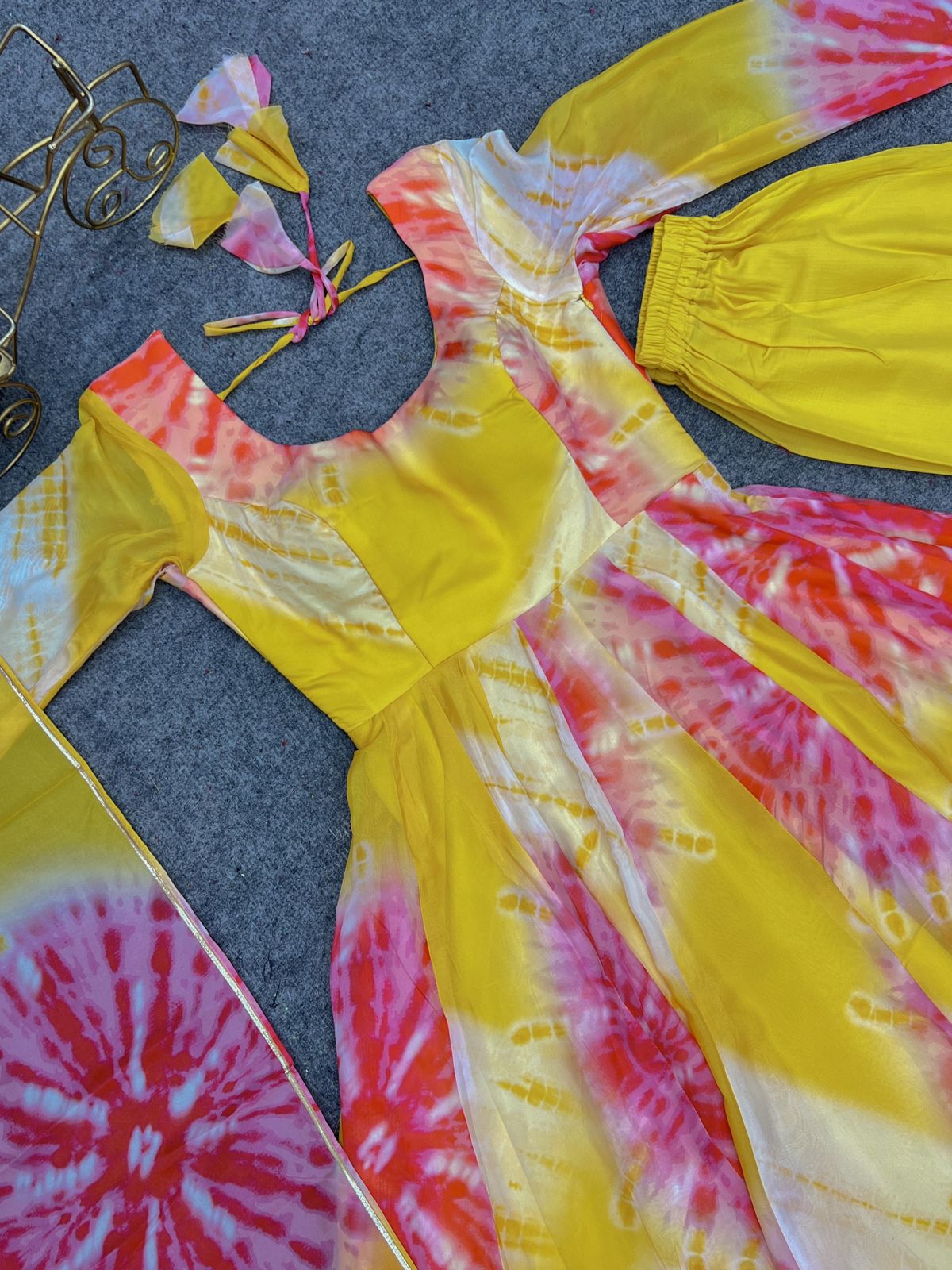 Yellow Organza Anarkali