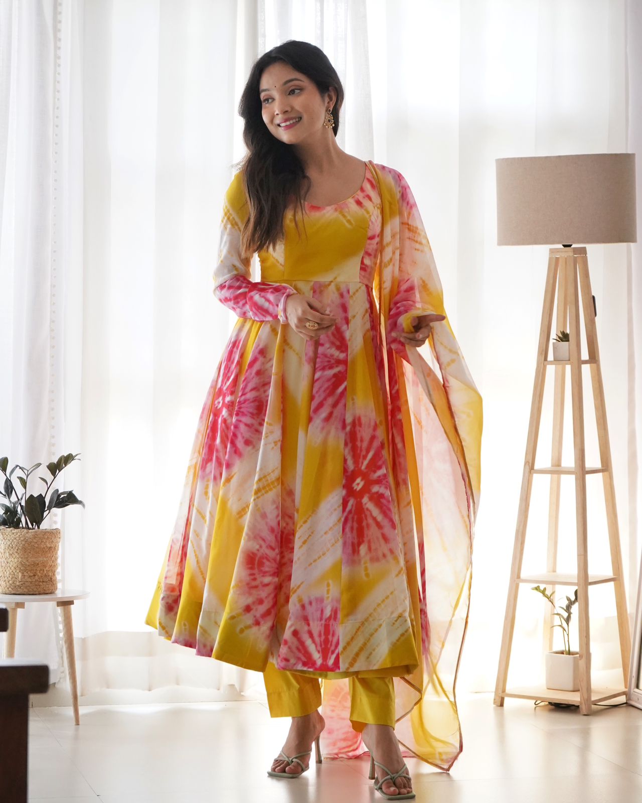 Yellow Organza Anarkali